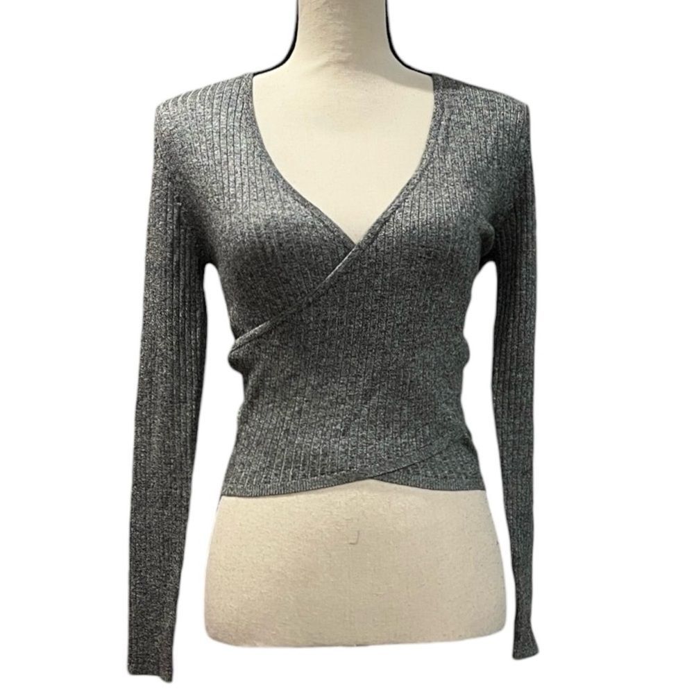 Fashion to Figure Ribbed Surplice Crop Top